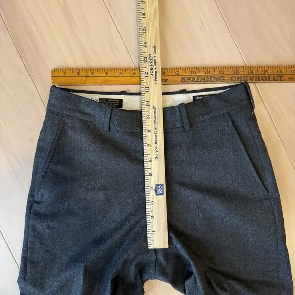 Epaulet Wool Pants 27 Charcoal Gray Made in USA Brooklyn NYC Dress Minimalist